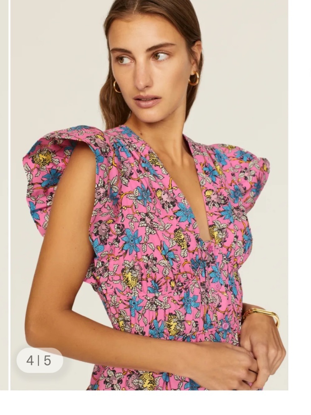 DEREK LAM 10 
Roselyn Ruffled
Floral-print Cotton pink blouse 
$350 spring